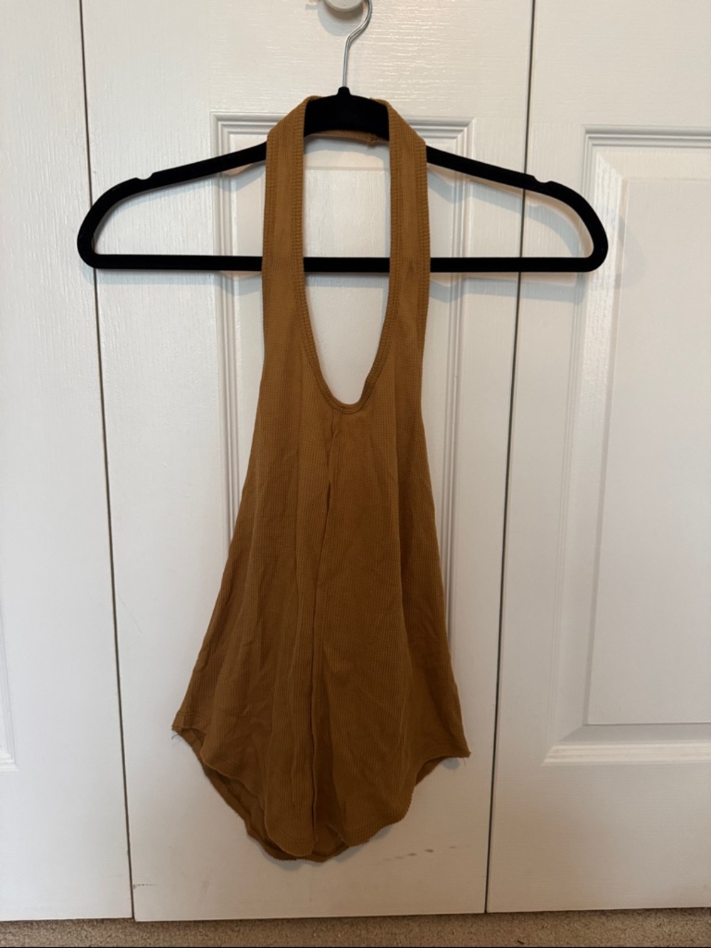 Free People Small Women's Sleeveless Halter Tank Top in Camel